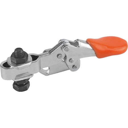 Kipp Toggle Clamp, Horizontal Foot, Mini, F1=250, Adjustable Clamping Spind M05X20, Steel Galvanized And K0267.0050